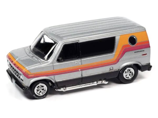 jlsp219b2 - 1976 Dodge Street Van (Brown w/Yellow Graphics) 1977 Ford Cruisin Van (Silver w/Yellow/Orange/Fushia)