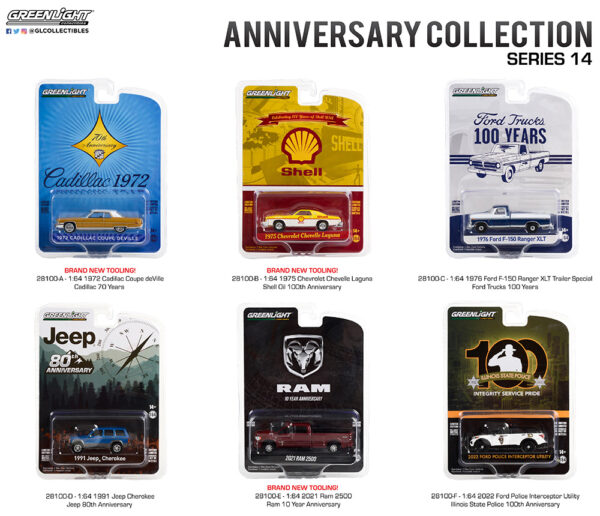 28100 1 64 anniversay collection 14 group pkg b2b - 1991 Jeep Cherokee - Jeep 80th Anniversary