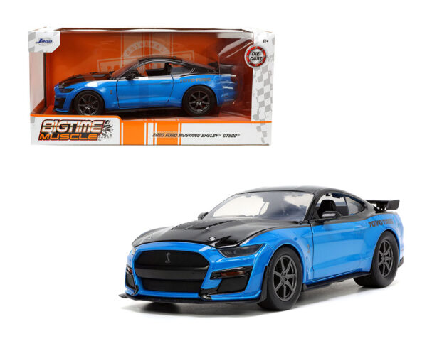 33881 1 - 2020 Ford Mustang Shelby GT500 (Blue/Black with Grey Stripe) – Bigtime Muscle