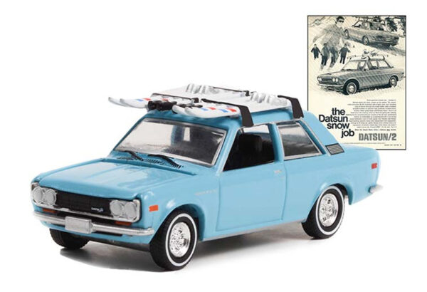 39100 c - 1970 Datsun 510 with Ski Roof Rack “The Datsun Snow Job”