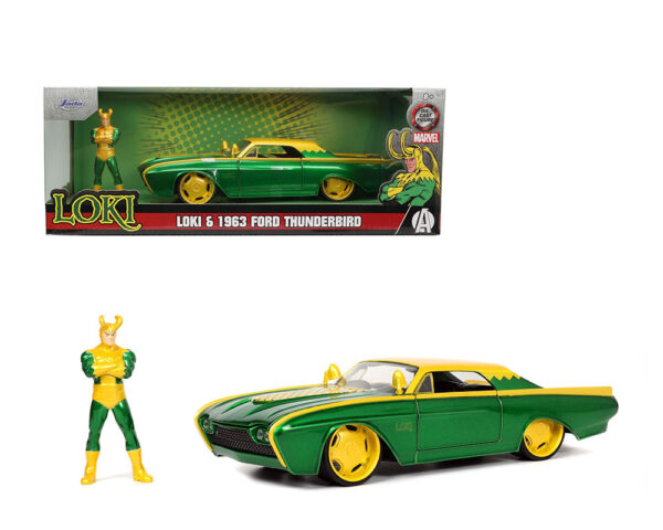 33357 - 1963 Ford Thunderbird With Figure – Marvel Loki – Hollywood Rides