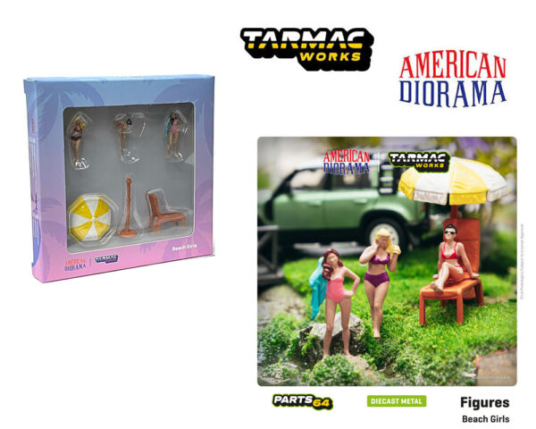 t64f 002 yl - Tarmac Works 1:64 American Diorama Figures Beach Girls