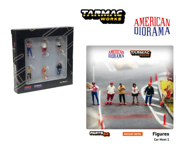 t64f 003 or - Tarmac Works 1:64 American Diorama Figures Car Meet 1