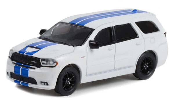 13320e - 2019 Dodge Durango SRT in White with Blue Stripes GreenLight Muscle Series 27