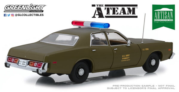 19053a - 1977 Plymouth Fury U.S. Army Police - The A-Team (1983-87 TV Series) -