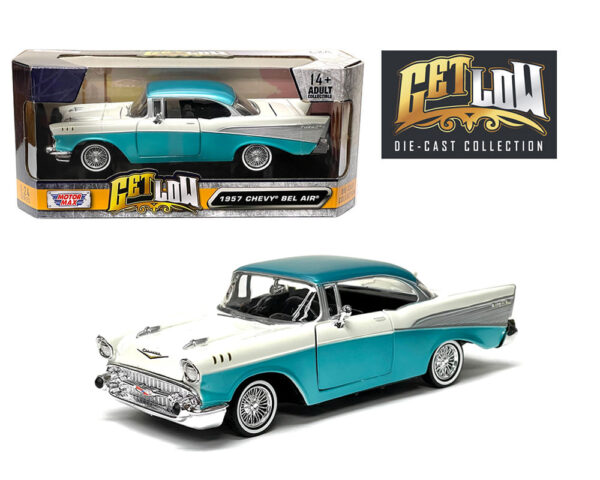 79029tq 1 - 1957 Chevrolet Bel Air Lowrider Two Tone Turquoise – Get Low