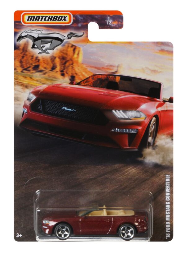 gmg21 - 2018 FORD MUSTANG CONVERTIBLE - BURGUNDY BY MATCHBOX