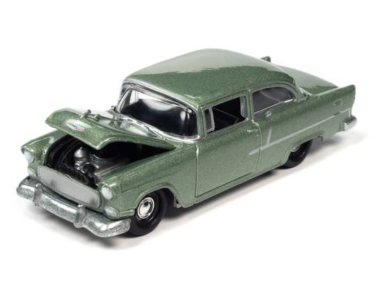 jlct010b2 2 - 1955 CHEVY 210 (ALPINE GREEN) WITH COLLECTOR TIN