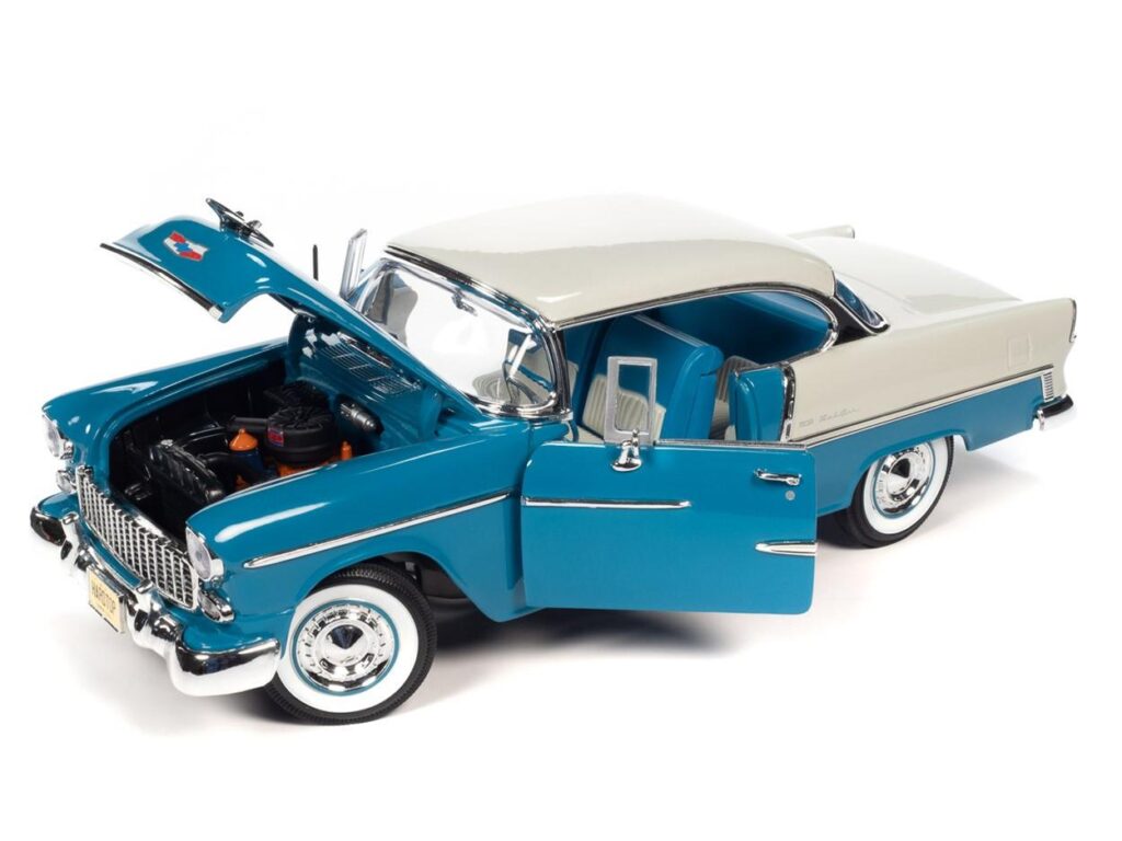 1955 Chevy Bel Air, Hard Top, Hemmings, Skyline Blue/India Ivory