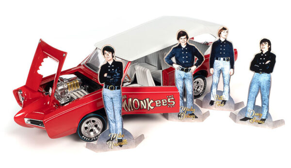 awss144 5 - Monkeemobile - Red body with Flat White Roof and Monkees Graphics