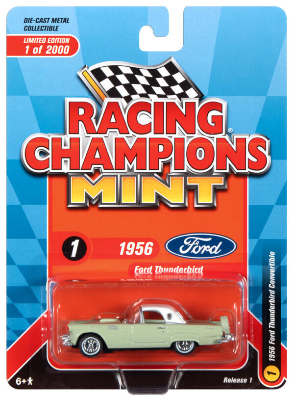 rc012 1 - 1956 FORD THUNDERBIRD CONVERTIBLE - GREEN BY RACING CHAMPIONS MINT