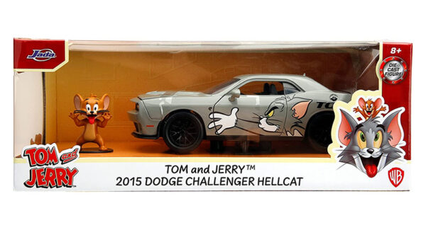 33722b - Tom and Jerry - 2015 Dodge Challenger Hellcat with Diecast Jerry Figure