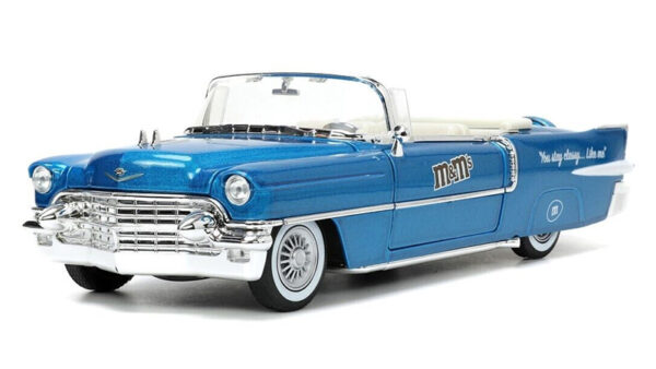 33726b - M&M's - 1956 Cadillac Eldorado with Blue M&M's Figure • Ho