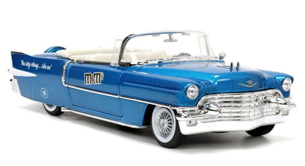 33726d - M&M's - 1956 Cadillac Eldorado with Blue M&M's Figure • Ho