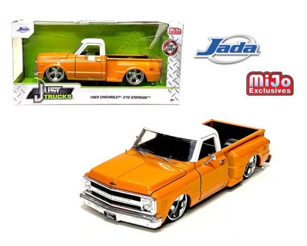 34305 mj - 1969 Chevrolet C10 Stepside Pickup (Custom Two-Tone Orange/White) – Just Trucks – MiJo Exclusives Limited Edition
