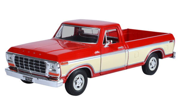 79346ac rcr - 1979 FORD F-150 CUSTOM PICK UP TRUCK - TWO TONE, RED AND WHITE