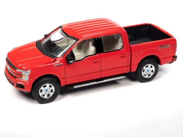 awac017b1 - WORLDS BEST DAD 2018 FORD F150 LARIAT PICKUP TRUCK W/BASE & TRADING CARD (RED)