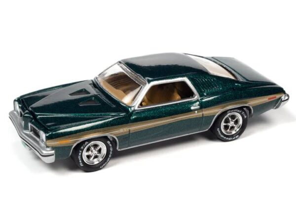 jlmc030a4 - 1973 Pontiac Lemans GT in Verdant Green Poly with GT Gold and White Side Body Stripes