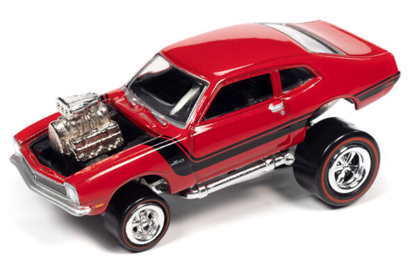 jlsp229 a - 1972 Ford Maverick in Bright Red with Black Stripe - Zingers