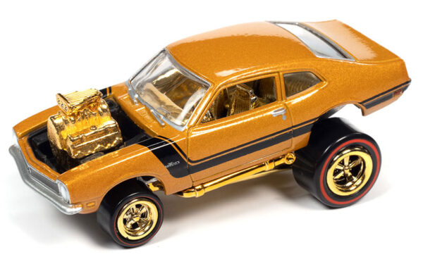 jlsp229 b - 1972 Ford Maverick in Solar Gold Metallic with Black Stripe - Zingers