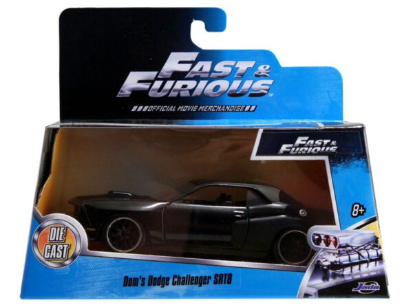 973384a - DOM'S DODGE CHALLENGER SRT8 - FAST & FURIOUS IN 1:32 SCALE (5") BLACK