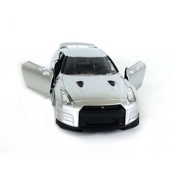 97383c - BRIANS NISSAN GT-R (R35) SILVER FROM FAST & FURIOUS 1:32 SCALE (5")
