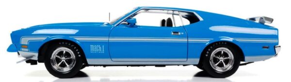 amm1314a - 1972 Ford Mustang Mach 1 in Grabber Blue with Silver Stripes