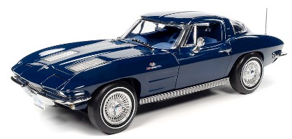 amm1325frt - 1963 Chevrolet Split Window Corvette Sting Ray Coupe in Daytona Blue with Blue Interior