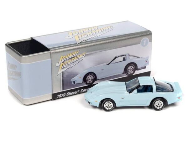 jlct011a1 2 - 1978 CHEVROLET CORVETTE (FROST BLUE) WITH COLLECTOR TIN - JOHNNY LIGHTNING