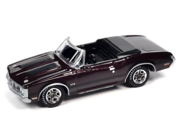 jlct011b2 3 - 1970 OLDSMOBILE 442 CONVERTIBLE (BURGUNDY MIST) WITH COLLECTOR TIN - JOHNNY LIGHTNING