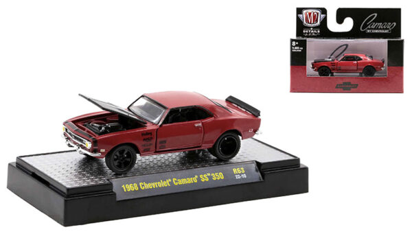 32600 63 c - 1968 Cheverolet Camaro SS 350 in Rally Red with Semi-Gloss Black Stripes and Hood