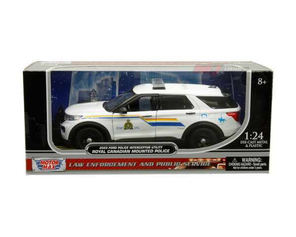 76989wh - 2022 Ford Police Interceptor Utility Royal Canadian Mounted Police – White with Lightbar – Law Enforcement and Public Service