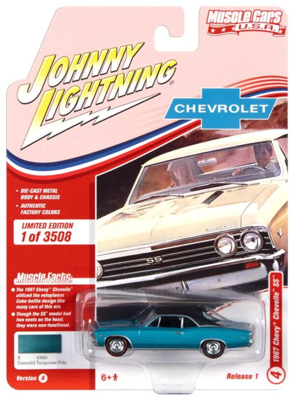 jlmc025a4 - 1967 CHEVROLET CHEVELLE SS (EMERALD TURQUOISE W/FLAT BLACK ROOF) - LIMITED TO 3508