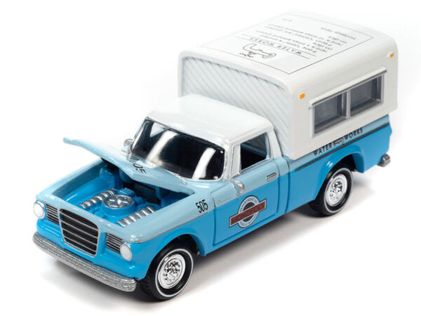 v1 jlsp332 - Monopoly -1960 Studebaker with Camper - Water Works in Blue and White - with Token 