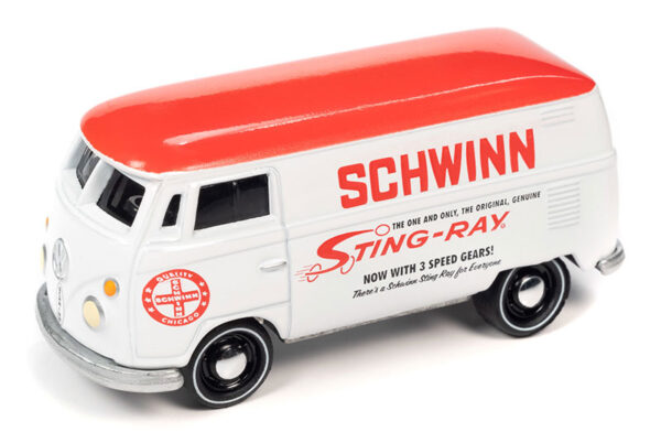 jlsp342 a2 - Schwinn - 1965 Volkswagen Type 2 in White with Red Top • Mongoose - 1976 Ford Van in White, Red and Blue