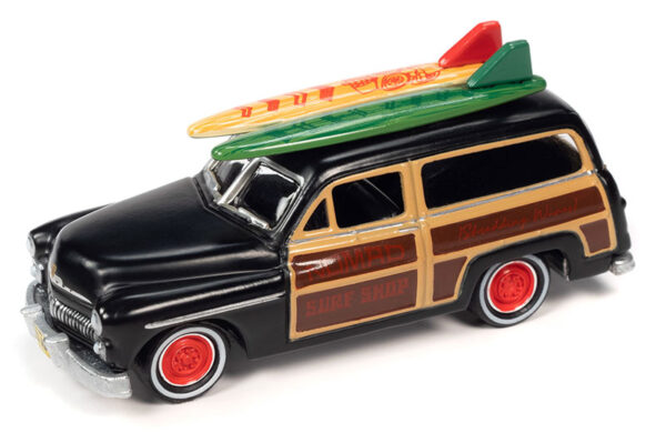 jlsp343 a2 - 1950 Mercury Woody Wagon in Black and Woody • 1959 Cadillac Ambulance in Teal and Surf Shark