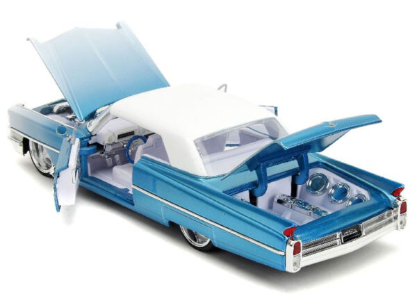 v5 34897 - 1963 Cadillac in Candy Blue Gradient with Base - Pink Slips