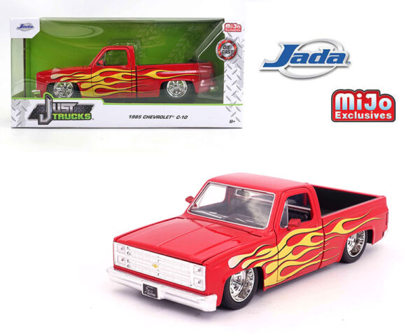 34316 - 1985 Chevrolet C10 Pickup Custom- Red With Flames- Just Trucks – MiJo Exclusives Limited Edition