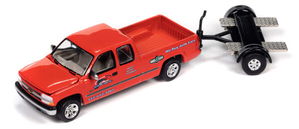 jlsp350 b - 2002 Chevrolet Silverado Extended Cab Pickup Truck with Tow Dolly in Molly Orange-First Class Auto Salvage